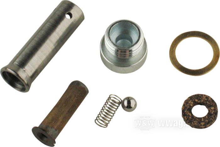 Oil screen; for tappet oiling; fits Big Twin OHV Late 1952-1962; complete; steel; replaces OEM HD 24985-52; gross weight: 40 g