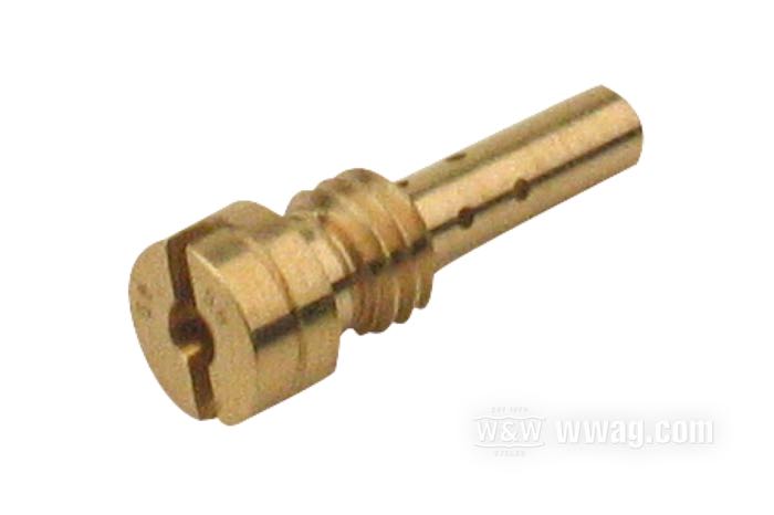 Chiclé intermedio ; apropiado para Sportster 1976-1987, Big Twin 1976-1989; latón; para carburadores Keihin de mariposa; rosca: M4.5; #58; peso bruto: 10 g