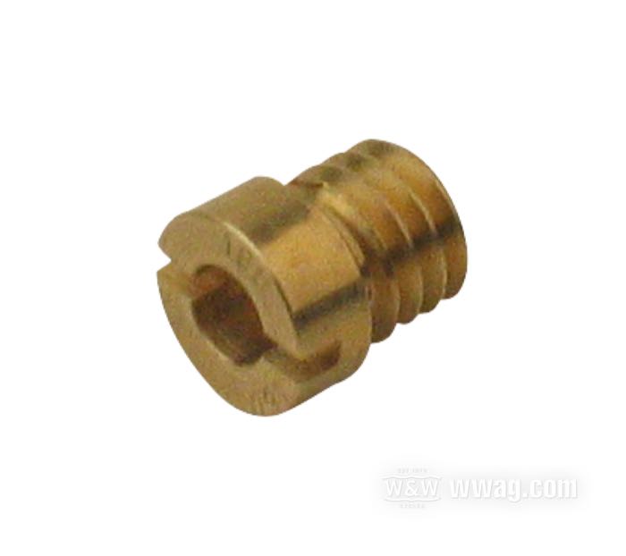 Hauptdüse; für Keihin CV Vergaser 1988→; passend für Sportster 1988-2006, Big Twin 1990-2006; Messing; für CV-Vergaser; Gewinde: M6; Gewindelänge: 5 mm; #190; Bruttogewicht: 10 g