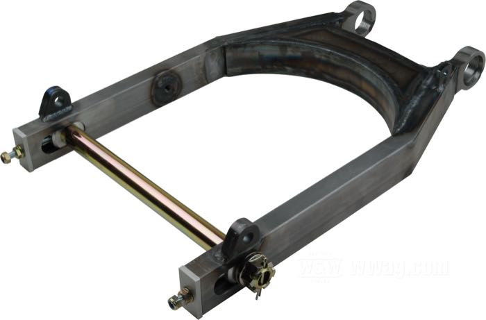 Swingarm by K&J; fits Sportster 2004-2007; steel, bare; with 2 tensioners, wheel axle; with parts certificate; gross weight: 7.6 kg