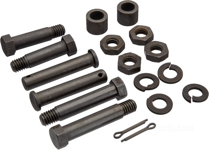 Kit bulloni di fissaggio di Colony; per Pedane; atto per tutti modelli 1941-1964; con viti posteriori più lunghe per fissare poggiapiedi passagero; acciaio, parkerizzato, testa esagonale; filettatura: 1/4”-24; U.S.A.; peso lordo: 100 g