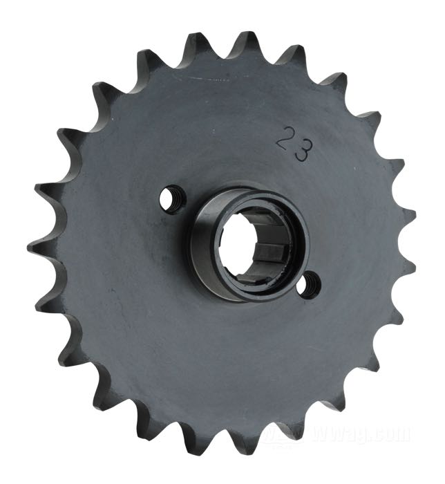 Pignon de transmission »Standard«; adaptable à XL fin 1979-début 1984; acier; nombre de dents: 23; pas des dents: 530 (5/8” x 3/8”); poids brut: 700 g