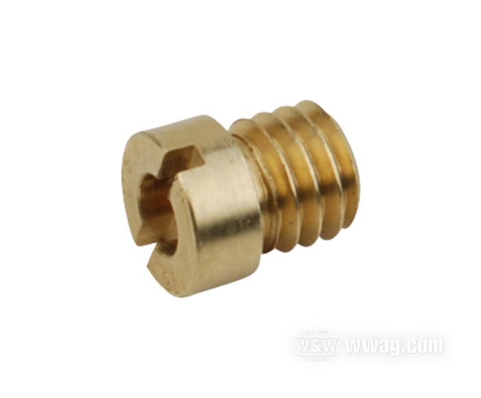 Hauptdüse; für Keihin CV Vergaser 1988→; passend für Sportster 1988-2006, Big Twin 1990-2006; Messing; für CV-Vergaser; Gewinde: M6; Gewindelänge: 5 mm; #175; ersetzt OEM HD 27090-89; Bruttogewicht: 10 g