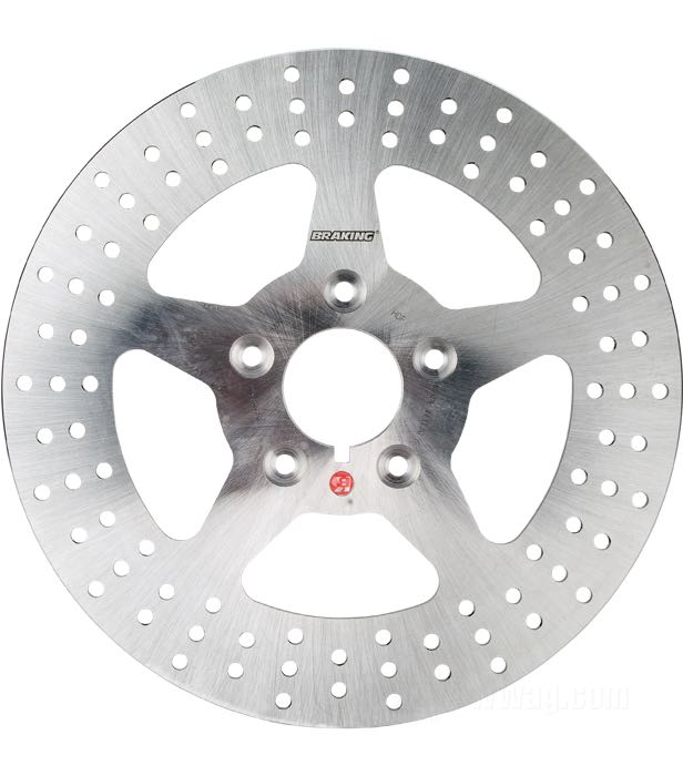 Disco de freno »5 Spoke Solid« de Braking; apropiado para ruedas 1984-1999; acero carbónico, afilado; Ø 11.5”; posición: delantero; taladros de montaje: 5/16” con asiento plano; Ø int.: 50 mm; con la homologación nacional de Alemania; peso bruto: 1.98 kg