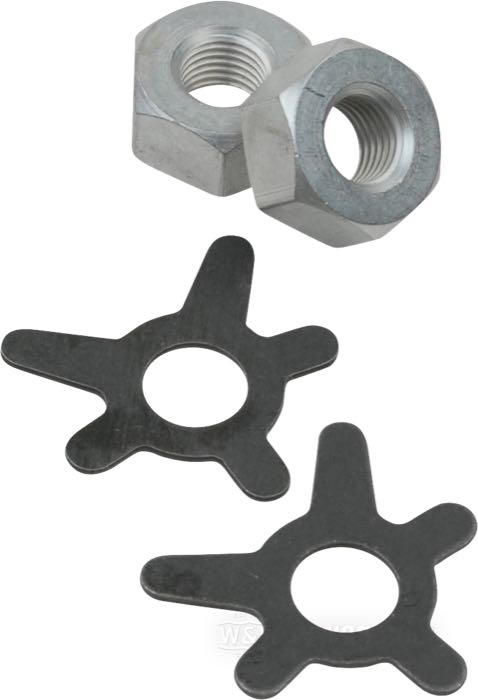 Tuerca; para eje transverso; apropiado para Big Twin 1930-1957; acero, CAD (método ZnNi); con arandelas seguridad; reemplaza OEM HD 7863 y 42575-30; peso bruto: 70 g