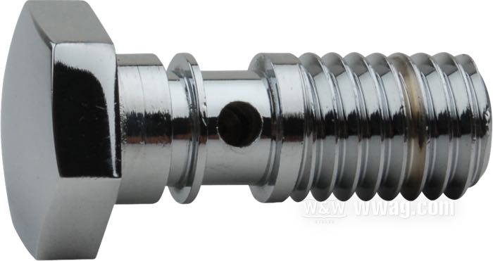 Banjo bolt by Mikuni; for Mikuni HS 40 and HSR 42/45; fits Evolution; steel; gross weight: 40 g