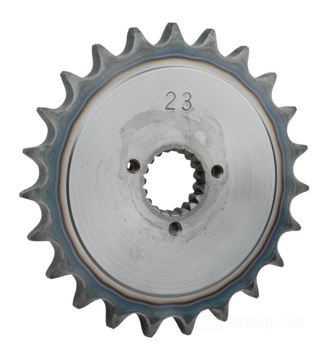 Pignon de transmission »Standard«; adaptable à XL fin 1984-début 1990; acier; nombre de dents: 23; pas des dents: 530 (5/8” x 3/8”); poids brut: 670 g