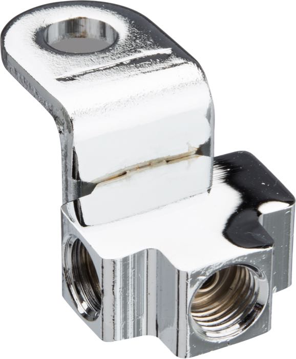 Pezzo distributore »Standard«; per Condotto di freno; atto per FXWG 1980-1982; acciaio / ottone, cromato; Punto installazione: anteriore; filetto raccordo: 3 x 3/8”-24 IF; rimpiazza OEM HD 44311-80; peso lordo: 70 g