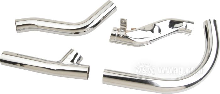 Collecteurs d’échappement 2 en 1 de The GasBox; adaptable à Knucklehead 1936-1947; acier, chromé; 4 pièces; remplace OEM HD 65440-36, 65493-36, 65465-36 et 65505-41; USA; poids brut: 1.87 kg