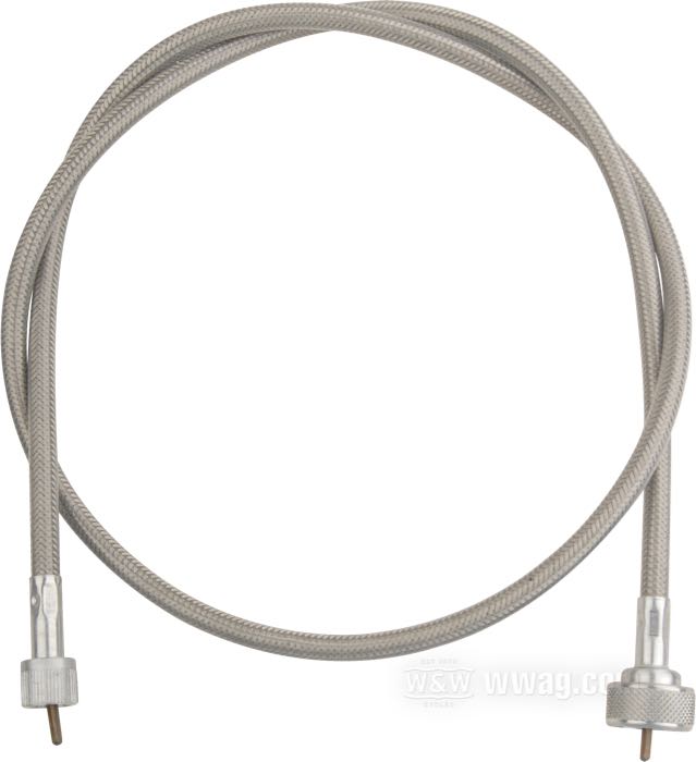 Cavo tachimetro di Barnett; per azionamento per trasmissione; per strumenti custom con connessione M12; acciaio / acciaio inox, treccia in guaina trasparente; Ø 8.5 mm; lunghezza guaina: 116 cm; connessione al rinvio: dado 7/8”-18; connessione allo strumento: dado M12 x 1.0; U.S.A.; peso lordo: 260 g