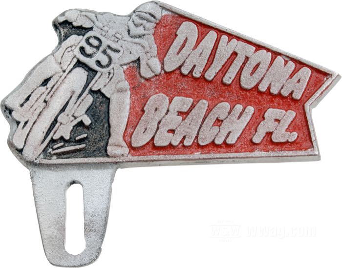 Zieraufsatz »Daytona Beach« von Landström's Foundry; für Nummernschild; Aluminiumguss; USA; Bruttogewicht: 60 g