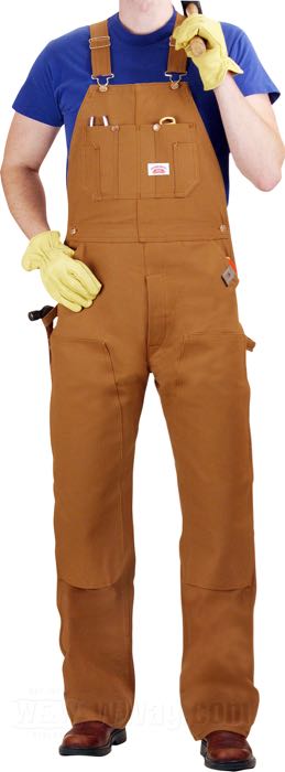 Bib overall »Heavy Duty Duck« by Round House; cotton, brown; trouser-size (US): 32/32; USA; gross weight: 1.15 kg