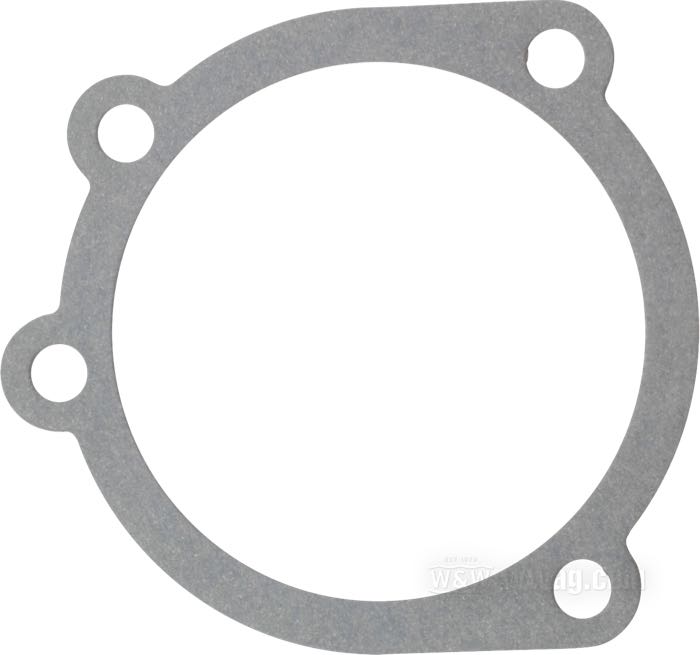 Gasket by James Gaskets; for Air cleaner / Butterfly carburetor / Induction body; fits Big Twin US models 1990-1998 (Softail →1999), Big Twin HDI models 1990-1994, Sportster US models 1988-2003, Sportster Swiss models 1995-1996, Buell 1996-2002; rubberized steel; replaces OEM HD 29059-88; gross weight: 10 g