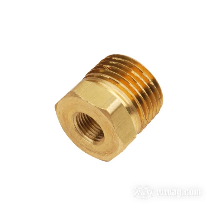 Adaptateur; pour raccords 1/8”-27 NPT; laiton, finition usinée; filetage: 1/2”-14 NPT; poids brut: 40 g