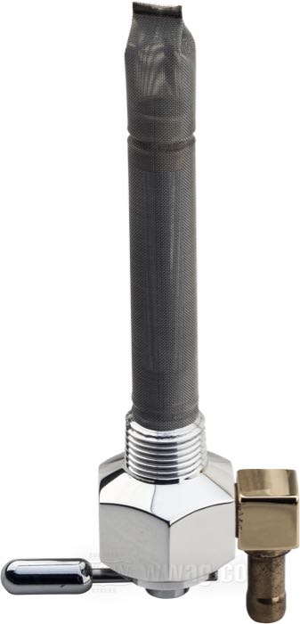 Benzinhahn »Classic« von Pingel; Aluminium, poliert; Auslass-Stellung: gerade; benötigte Benzinleitung: 5/16”; Gewinde: 3/8”-18 NPT; USA; Bruttogewicht: 150 g