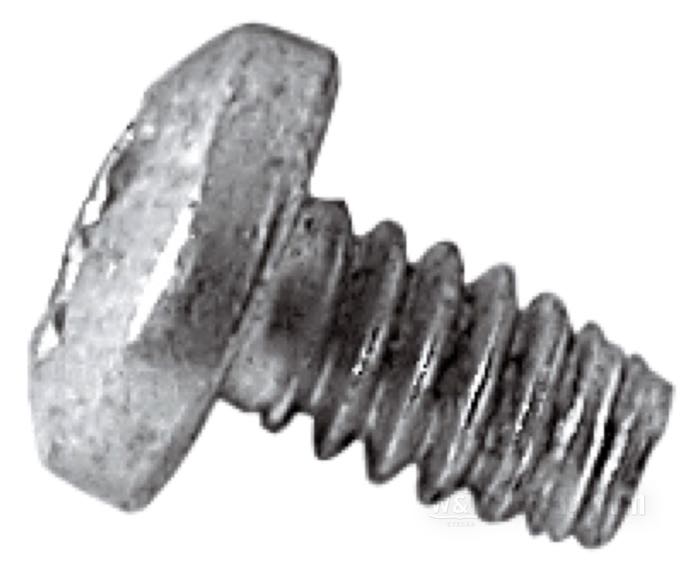 Boulon; pour Plateau de montage; pour cocottes de commutateurs 1972-1981; acier, zingué; filetage: #6-32; longueur: 1/4 ” (6 mm); remplace OEM HD 2803W; poids brut: 10 g