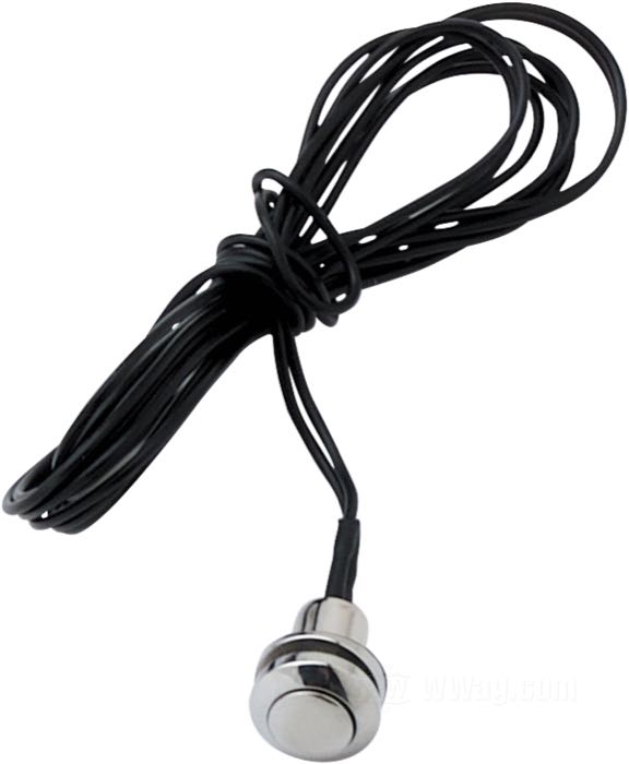 Button switch »Micro«; stainless steel, polished, rounded edges; Ø 11.9 mm; thread: 5/16”-24; with two wires; gross weight: 10 g