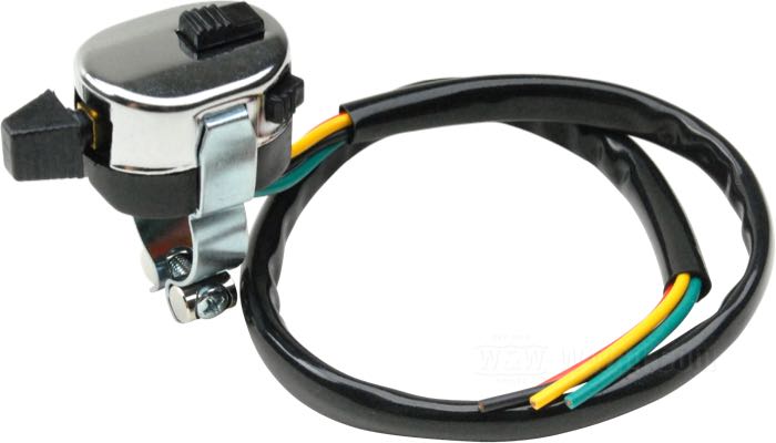 Switch unit; with Zero-position; brass / plastic / steel, chrome-plated; with 2 button switches and harness; gross weight: 60 g