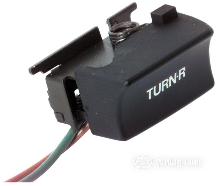 Taster; für Blinker; passend für Modelle 1982-1995; rechts; Messing / Kunststoff / Kupfer, schwarz; ersetzt OEM HD 71591-92; Bruttogewicht: 40 g