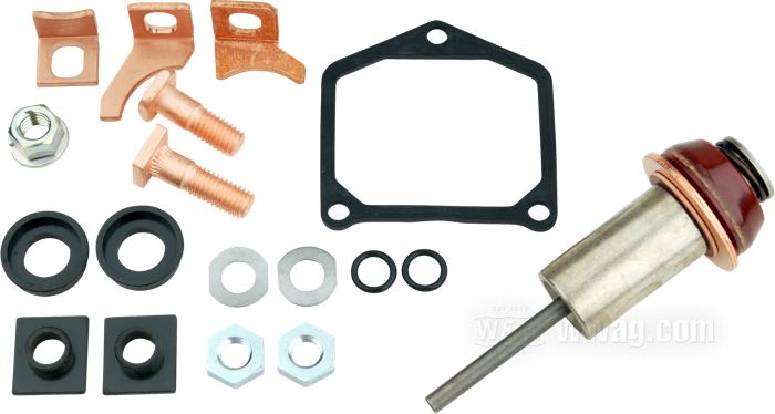 Kit de reparación »OEM«; para solenoides; apropiado para FXR 1991-1994, Dyna y Touring 1991-2007, Softail 1991-2008; acero / cobre / goma; reemplaza OEM HD 31604-91A; EE. UU.; peso bruto: 200 g