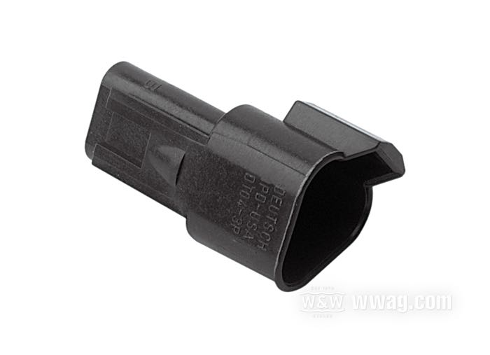 Boîte de cosses mâles »DT« de Deutsch; 3 voies; polyamide, noir; pour fils de: ~ 0.5 - 2.5 mm² (AWG 20-14); remplace OEM HD 72103-94BK; USA; poids brut: 6 g
