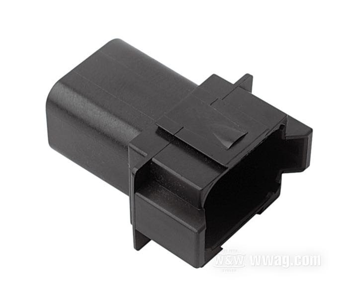 Scatola per spine »DT« di Deutsch; 8 vie; poliammide, nero; per fili di: ~ 0.5 - 2.5 mm² (AWG 20-14); rimpiazza OEM HD 72108-94BK; U.S.A.; peso lordo: 10 g