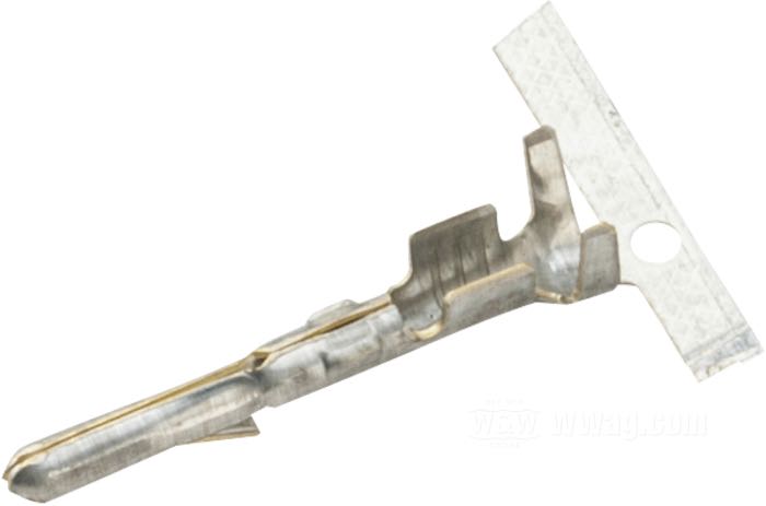 Cosse mâle; pour faisceaux OEM; adaptable à modèles 1971-1993; laiton, zingué; remplace OEM HD 72039-71A; Chine; poids brut: 1 g