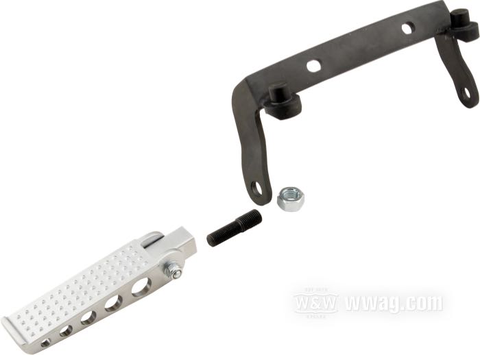 Stehbolzen von Bates; für Fußrastenhalter; Stahl, parkerisiert; Länge: 42 mm; Gewinde: 7/16”-20 / 3/8”-24; Deutschland; Bruttogewicht: 26 g
