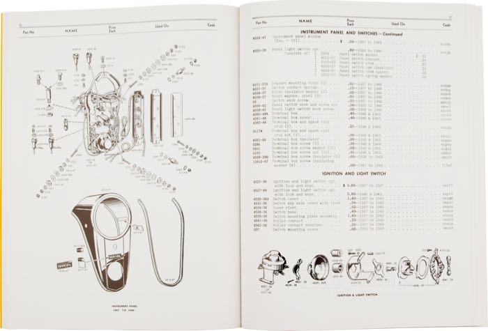 Catalogue de pièces détachées »4-Digit«; adaptable à Big Twins 1937-1949; papier; largeur x hauteur: 22 x 28.5 cm; noir et blanc; 148 pages; anglais; poids brut: 400 g