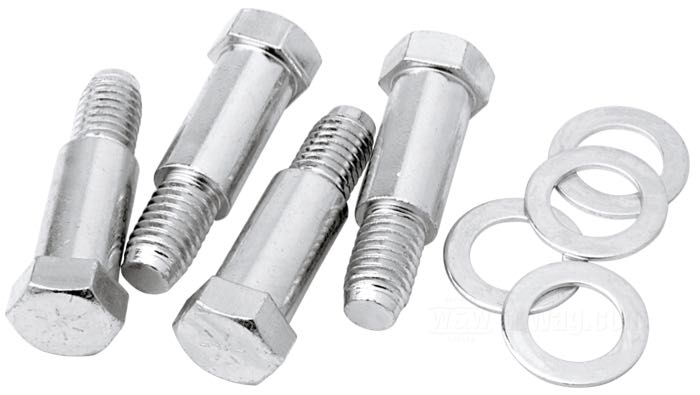 Kit bulloni; per Ammortizzatori; atto per Softail 1987-2017; acciaio, cromato; con rondelle; rimpiazza OEM HD 4074A e 6724; peso lordo: 350 g