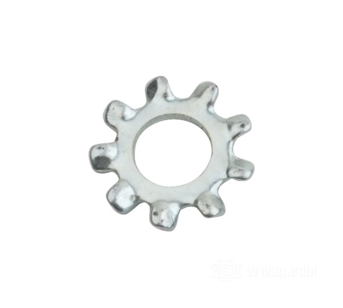 Serrated washer »external«; steel, zinc plated; nominal ID: #8; gross weight: 1 g