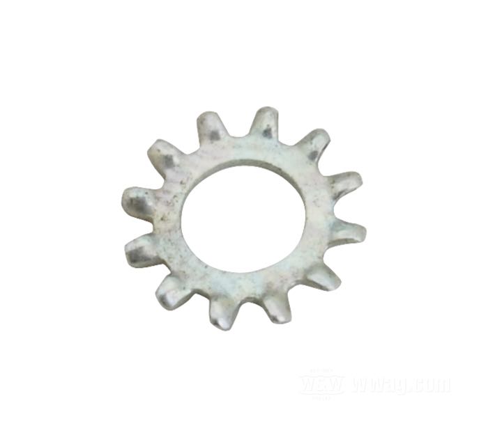 Serrated washer »external«; steel, zinc plated; nominal ID: #10; gross weight: 1 g