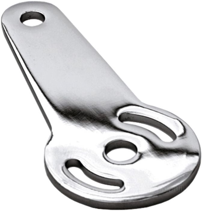 Supporto; per Frecce; atto per FL,FLH 1963-1984, Sportster 1963-1966, Servi-Car 1963-1973; diritta; acciaio, cromato, davanti; rimpiazza OEM HD 68527-63; peso lordo: 110 g