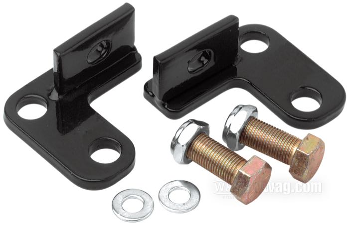 Kit d'abbassamento di Burly Brand; atto per Sportster 1986-1999; acciaio, nero, rivestito a polvere; con viti, istruzioni di montaggio; AVVERTENZA: Non adatto a Sportsters 1987- inizi 1989 con in basso anello di fissaggio ammortizzatore tipo clevis.; peso lordo: 500 g
