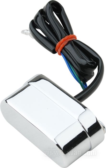 Illuminazione targa »LED Deluxe« di SpeedFire; alluminio fuso, cromato; L x A x P: 56 x 22 x 26 mm; 12 V; con LED; superficie di fissaggio: piana; distanza dei forati di fissaggio: 46 mm; con due viti M4 e 20 cm di cavo; omologato E11; peso lordo: 118 g