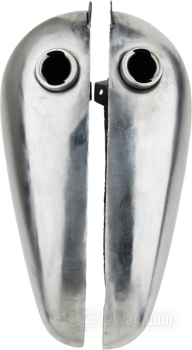Serbatoio di benzina »WR Style« di Cannonball; atto per Panheads 1948-1965 con cambio a pedale (senza supporto per consolla del cambio e leva cambio); acciaio; volume: 9 l; tappo necessario: chiusura a baionetta 1955-1982; rubinetto necessario: 3/8” NPT; Europa; peso lordo: 4.06 kg