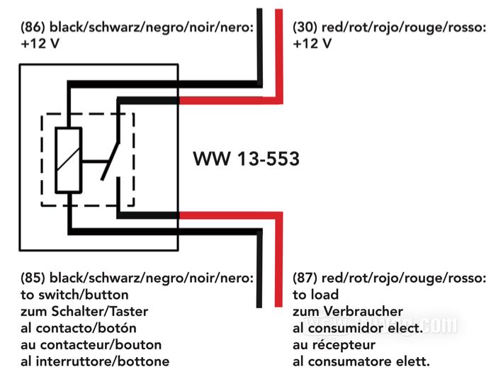 Relais »mo.relay« von motogadget; Aluminium, schwarz eloxiert; Höhe: 19 mm; Ø 19 mm; Gewinde: M4; 12 V; 20 A; Deutschland; Bruttogewicht: 20 g
