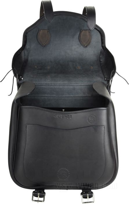 Sacoche »Bamse« de Lejonkulan; vachette, noir, à dos plat; L x H x P: 43 x 39 x 21 cm; volume: 30 l; Suède; poids brut: 4.24 kg