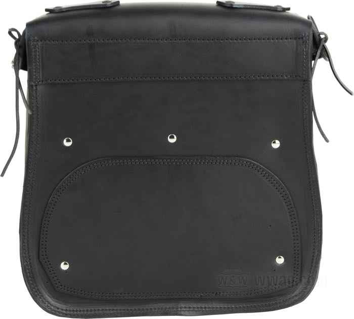 Satteltasche »Duke« von Lejonkulan; Rindleder, schwarz, flacher Rücken; B x H x T: 38 x 37 x 21 cm; Volumen: 24 l; Schweden; Bruttogewicht: 3.59 kg