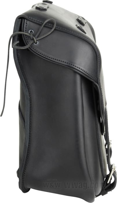 Saddlebag »Bamse« by Lejonkulan; cowhide, black, shaped back; W x H x D: 43 x 39 x 21 cm; volume: 30 l; Sweden; gross weight: 4.22 kg