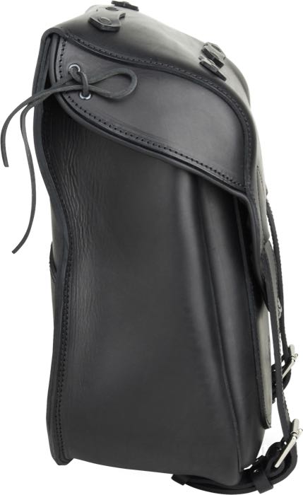 Satteltasche »SneBamse« von Lejonkulan; Rindleder, schwarz, konturierter Rücken; B x H x T: 43 x 39 x 21 cm; Volumen: 27 l; Schweden; Bruttogewicht: 3.92 kg