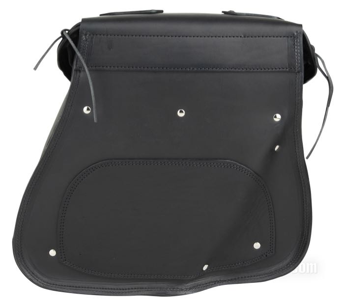 Satteltasche »SneBamse« von Lejonkulan; Rindleder, schwarz, konturierter Rücken; B x H x T: 43 x 39 x 21 cm; Volumen: 27 l; Schweden; Bruttogewicht: 3.92 kg