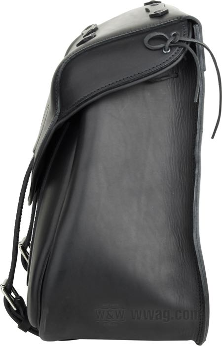 Satteltasche »SneBamse« von Lejonkulan; Rindleder, schwarz, konturierter Rücken; B x H x T: 43 x 39 x 21 cm; Volumen: 27 l; Schweden; Bruttogewicht: 3.92 kg