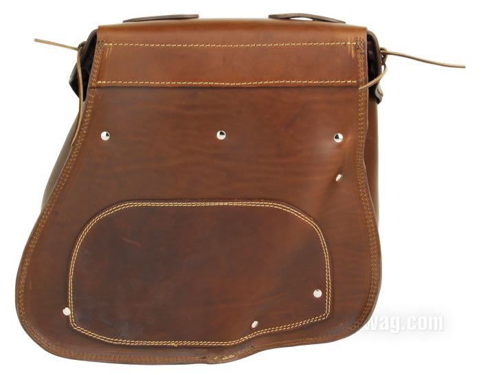 Satteltasche »SneBamse« von Lejonkulan; Rindleder, braun, konturierter Rücken; B x H x T: 43 x 39 x 21 cm; Volumen: 27 l; Schweden; Bruttogewicht: 4.14 kg