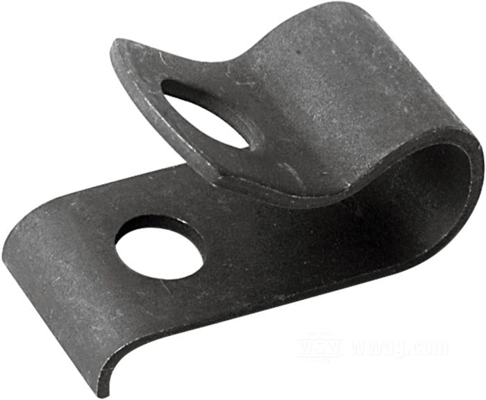 Morsetto; per Cavo tachimetro; atto per Flathead Big Twin 1936-1938, OHV Big Twin 1936-1951; acciaio, parkerizzato; rimpiazza OEM HD 67075-36; peso lordo: 30 g