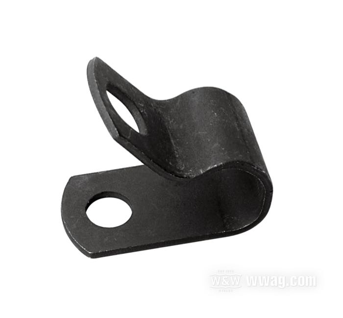 Morsetto; per Cavo tachimetro; atto per modelli 750cc solo 1937-1952 e Servi-Car 1937-1956; acciaio, parkerizzato; rimpiazza OEM HD 67074-37; peso lordo: 30 g