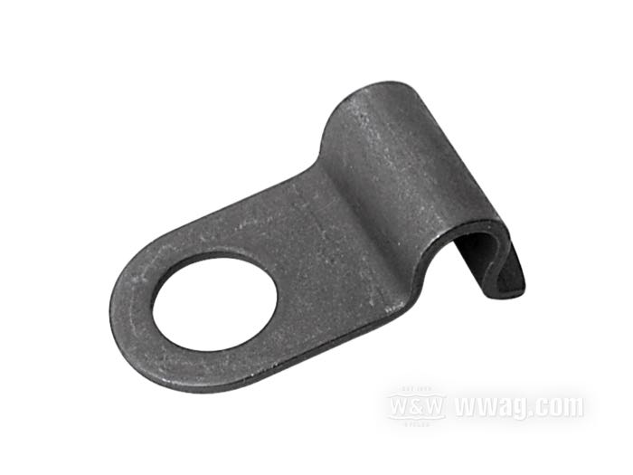 Morsetto; per Cavo tachimetro; atto per Big Twin 1957-1961; acciaio, parkerizzato; rimpiazza OEM HD 67074-57; peso lordo: 20 g