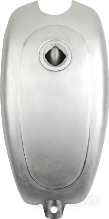 Depósito de gasolina »Dirt Track« de Storz; apropiado para Evo Sportster 2004-2006; aluminio, natural; volumen: 9.5 l; con tapón: Quick-Cam; grifo de gasolina necesario: 3/8” NPT; grifo de gasolina necesario: 3/8” NPT; EE. UU.; peso bruto: 4.7 kg