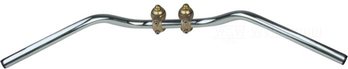 Riser »Vintage Style« von DBBP; Bronze, gebürstet; Gewinde: 1/2”-13; für Lenker-Ø: 1 ”; Maße gemäß Zeichnung: H-Anbauhöhe = 50 mm, T-Gesamthöhe = 82 mm, P-Kröpfung nach hinten = 52 mm; mit Riserschrauben; Bruttogewicht: 1.6 kg