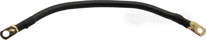 Câble de batterie de Terry; Ø oeillets: 6.6 mm et 8 mm; cuivre / laiton, noir, avec gaine en silicone; longueur: 28 cm; 21.0 mm²; poids brut: 100 g